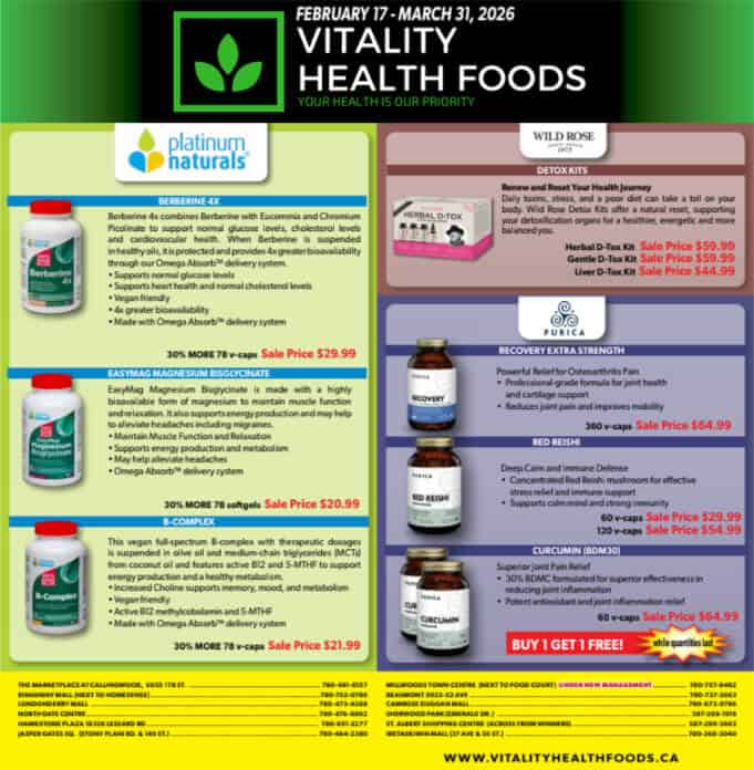 VHF Feb Mar2026 Flyer ★ Vitality Health Foods